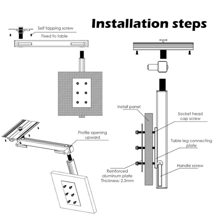 RV Multifunctional Rotatable Telescopic Table Leg Bracket Movable Table Leg Support For Yacht – Aluminum Alloy