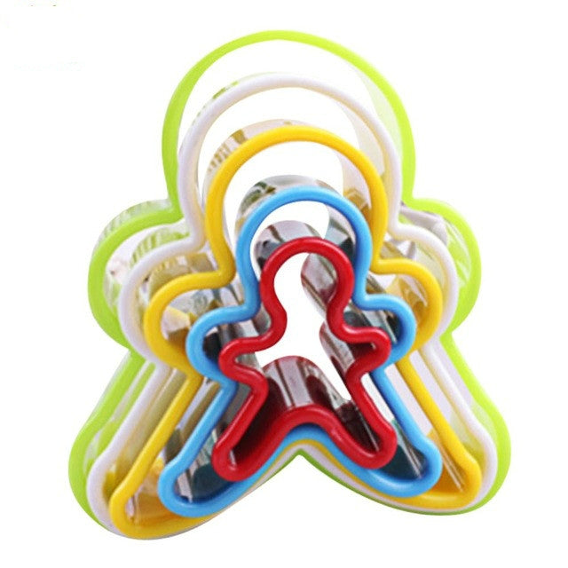 5pcs / Set Cookies Plastic Cake Mould Biscuit Plunger Forms DIY Baking Tools – Durable Build, Easy to Use Human