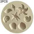 2 PCS Marine Element Mould Sea Star Conch Shell Model Silicone Cake Fondant Tool, Cake Fondant Tool – Durable Build, Easy to Use Cake Fondant Tool