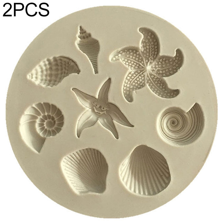 2 PCS Marine Element Mould Sea Star Conch Shell Model Silicone Cake Fondant Tool, Cake Fondant Tool – Durable Build, Easy to Use Cake Fondant Tool