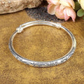Bohemian Vintage Retro Silver Bangles Women Classic Handmade Tibetan Silver Carved Plum Cuff Bracelets Default Title