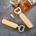 2 PCS Stainless Steel Beer Bottle Opener with Rubber Wood Handle Creative Gift Soda Bottle Driver, Beer Bottle Opener with Handle – Durable Build, Easy to Use Beer Bottle Opener with Handle