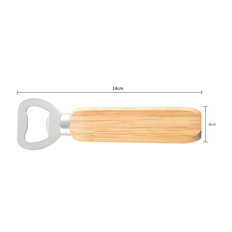 2 PCS Stainless Steel Beer Bottle Opener with Rubber Wood Handle Creative Gift Soda Bottle Driver, Beer Bottle Opener with Handle – Durable Build, Easy to Use