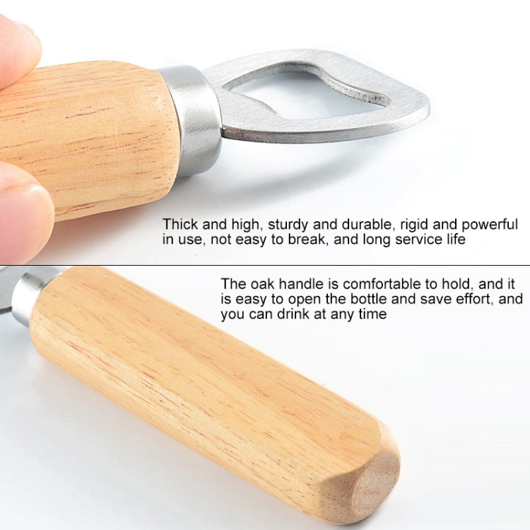 2 PCS Stainless Steel Beer Bottle Opener with Rubber Wood Handle Creative Gift Soda Bottle Driver, Beer Bottle Opener with Handle – Durable Build, Easy to Use