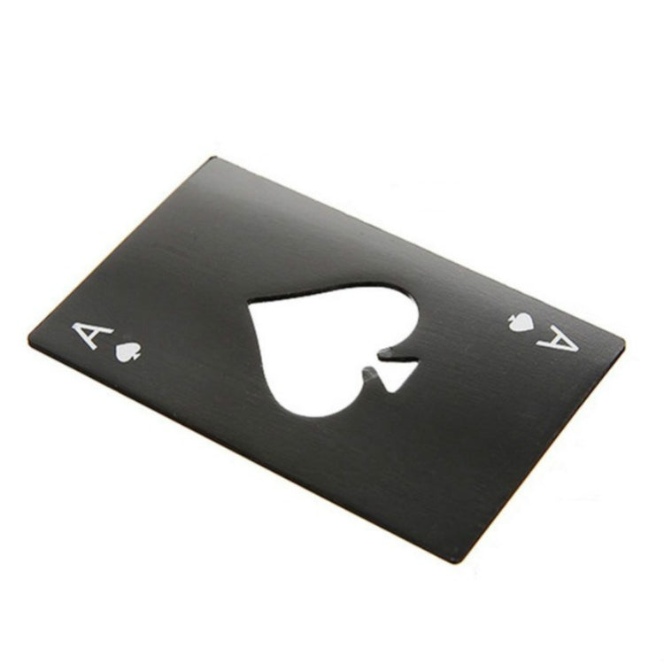 2 PCS Stainless Steel Bottle Beer Opener Poker Playing Card Spades Soda Bottle Cap Opener Black