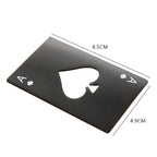 2 PCS Stainless Steel Bottle Beer Opener Poker Playing Card Spades Soda Bottle Cap Opener