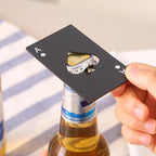2 PCS Stainless Steel Bottle Beer Opener Poker Playing Card Spades Soda Bottle Cap Opener