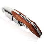 2 PCS Wood Handle Professional Multifunction Double Steel Head Portable Screw Corkscrew Wine Bottle Opener, Corkscrew Bottle Opener