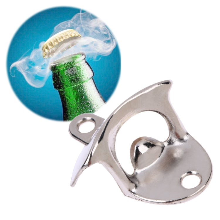 2 PCS Vintage Bottle Opener Wall Mounted Wine Beer Opener Silver