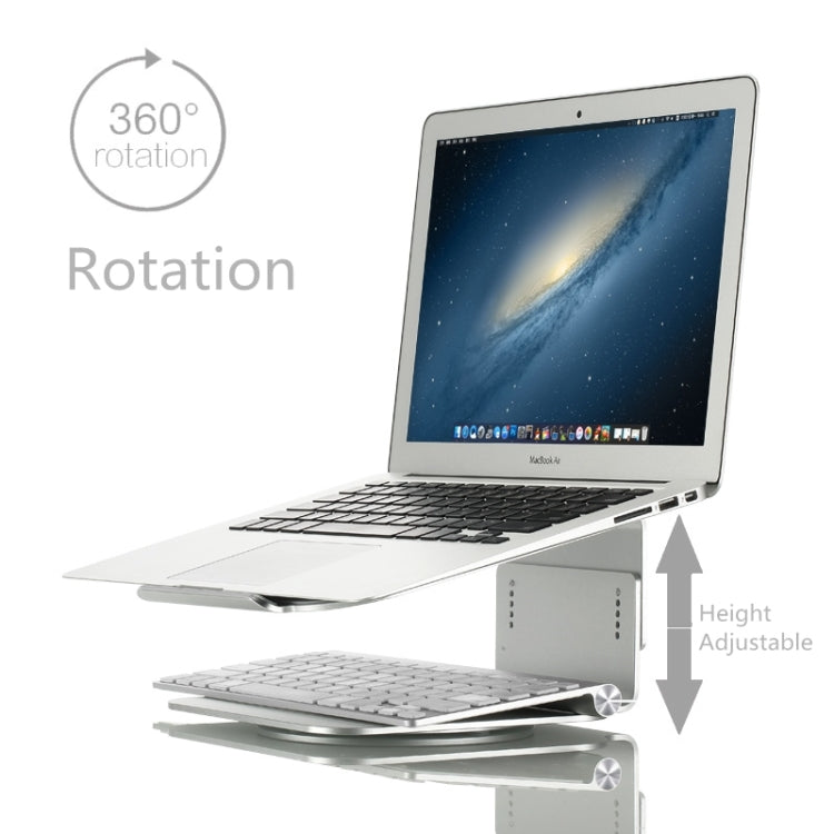 Height Adjustable Aluminum Alloy Laptop Cooling Stand 360 Rotation Ergonomic 10-17 inch Notebook Holder for MacBook Air Pro, 360 Rotation – Aluminum Alloy