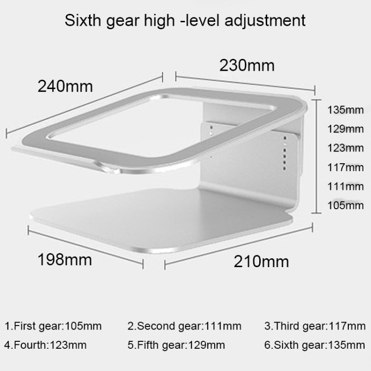 Height Adjustable Aluminum Alloy Laptop Cooling Stand 360 Rotation Ergonomic 10-17 inch Notebook Holder for MacBook Air Pro, 360 Rotation – Aluminum Alloy
