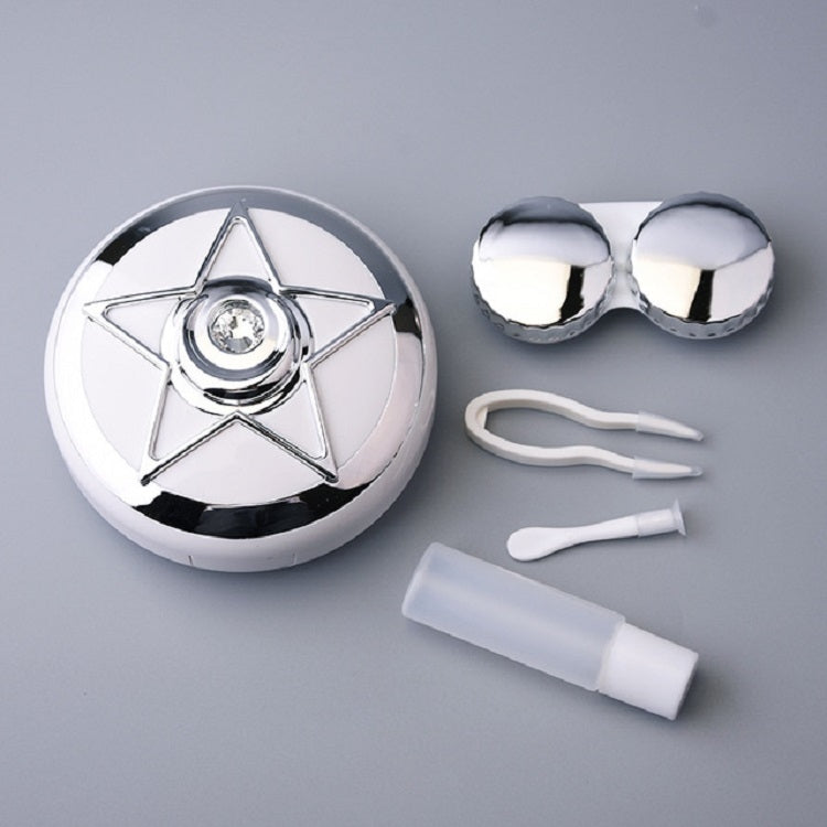 Portable Beauty Lens Care Double Box Contact Lens Case – Durable Build, Easy to Use Silver