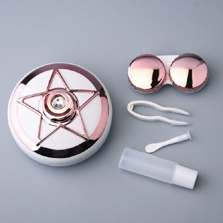 Portable Beauty Lens Care Double Box Contact Lens Case – Durable Build, Easy to Use Rose Gold
