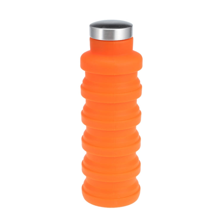 Portable Silicone Water Bottle Retractable Folding Coffee Bottle Outdoor Travel Drinking Sport Drink Kettle,Capacity:500ml, Gray, Orange, Blue, Purple – Durable Build, Easy to Use Orange Orange