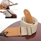 Cotton Linen Guitar Studs Strap Diagonal Shoulder Strap Musical Instrument Accessories Beige