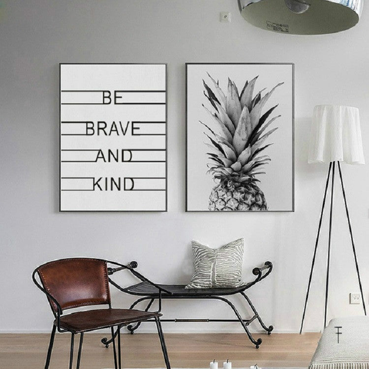 2pcs Modern Minimalist Pineapple Letter Frameless Decorative Painting Living Room Core, 15x20cm, 20x25cm – Durable Build, Easy to Use