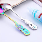 Small Mini Stainless Steel Rose Flower Coffee Spoon Strring Spoon Teaspoon Tea Spoon Dessert Spoon Long Handle Tableware – Durable Build, Easy to Use