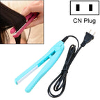 Mini Hair Straightener Ceramic Tourmaline Plates Curler Blue