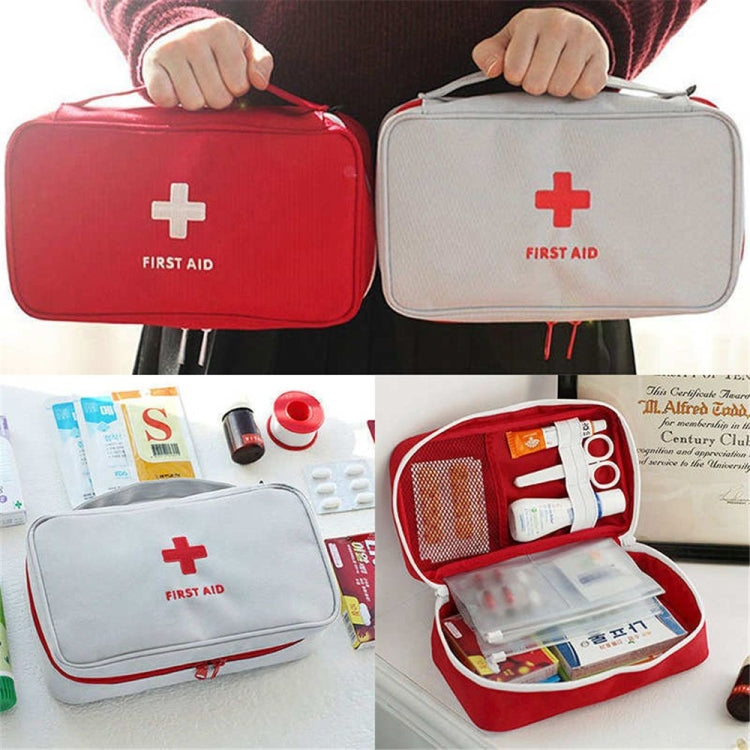 Travel First Aid Kit Bag Home Emergency Medical Survival Rescue Box, 23x13x7.5cm (Red)