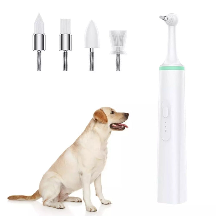 Pet Electric Toothbrush Tooth Polisher Oral Cleaning Plaque Removal Tool Green