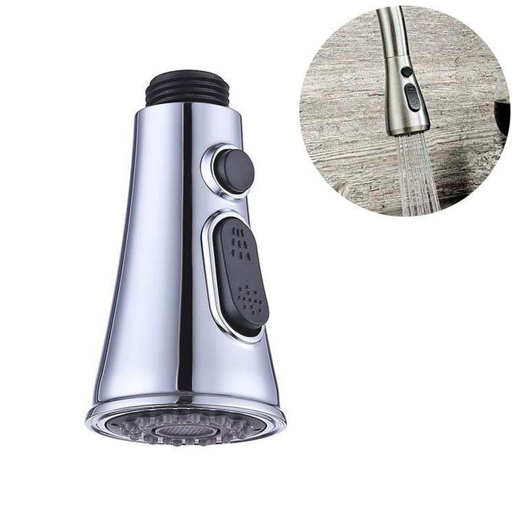 Kitchen Horn Button Switch Pausable Faucet Sprinkler Water Saving Nozzle Sprayer Filter, Plating CP, Drawing BN Plating CP