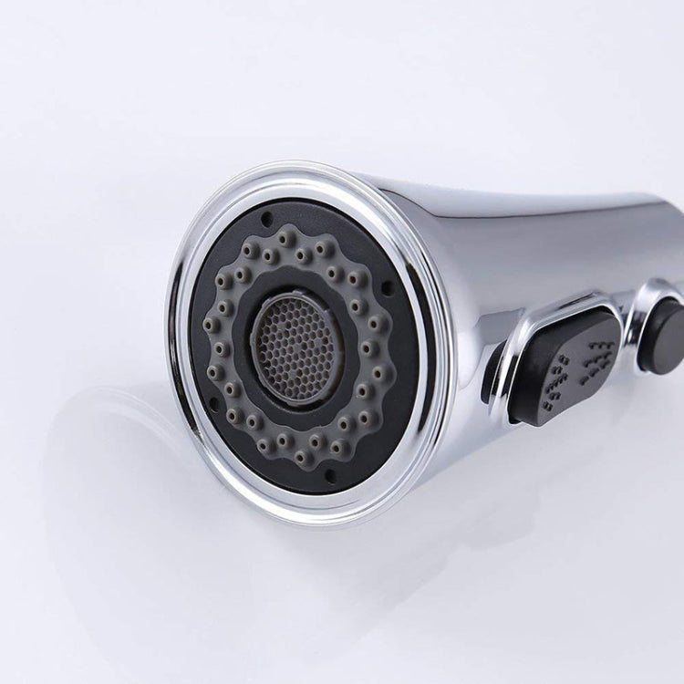 Kitchen Horn Button Switch Pausable Faucet Sprinkler Water Saving Nozzle Sprayer Filter, Plating CP, Drawing BN