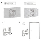 Pair Black Surround Sound Speaker Wall Mount Brackets 45 Degree Rotatable Design TV Wall Mount 8 x 4.5 x 5.8cm