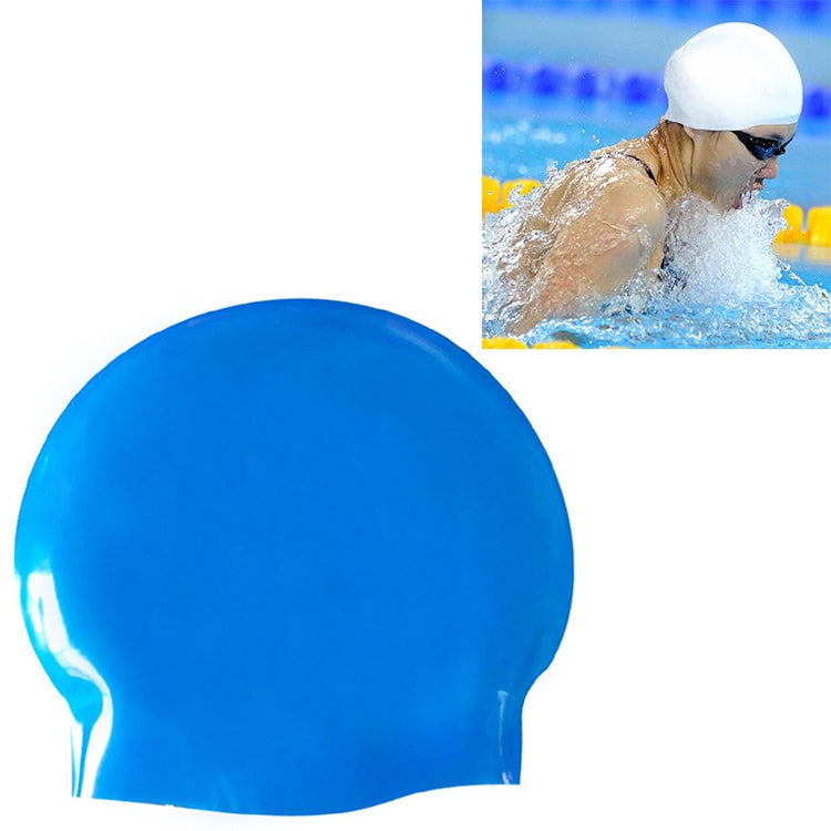 Glossy Seamless Pure Silicone High Elasticity Professional Swimming Cap, Glossy Seamless (Blue), Glossy Seamless (White), Glossy Seamless (Pink), Glossy Seamless (Red), Glossy Seamless (Purple), Glossy Seamless (Yellow) Glossy Seamless (Blue) Blue