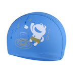 Children Waterproof Hair Care PU Coated Cute Frog Pattern Swimming Cap, Frog (Blue), Frog (Pink), Frog (Orange), Frog (Lack Blue) Frog (Blue) Blue