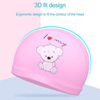 Children Waterproof Hair Care PU Coated Cute Frog Pattern Swimming Cap, Frog (Blue), Frog (Pink), Frog (Orange), Frog (Lack Blue)