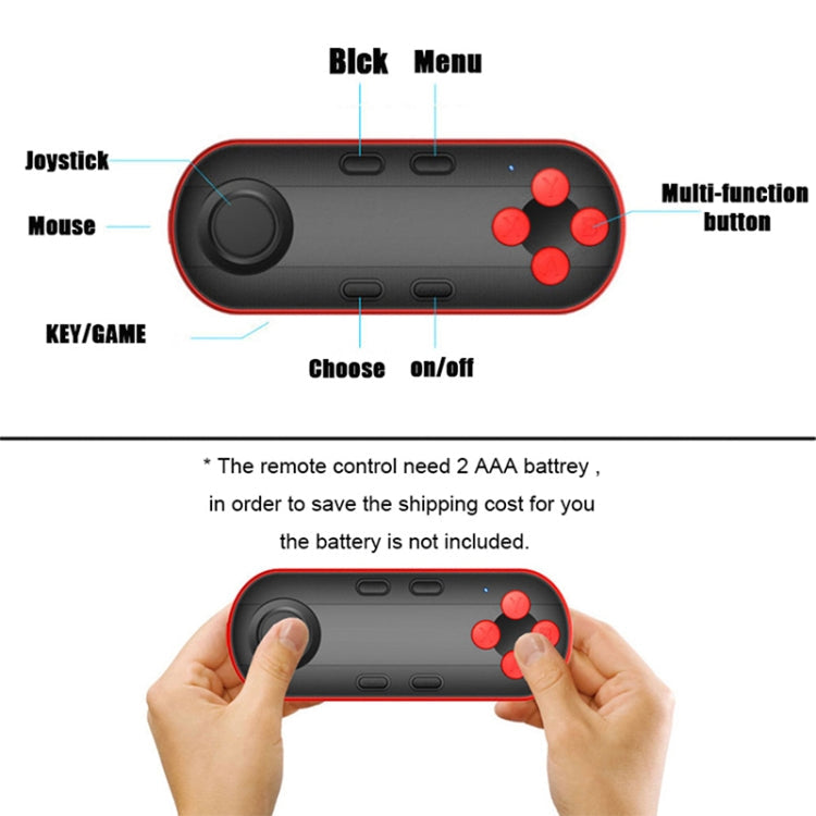 Smart Wireless Bluetooth Gamepad Controller 3D VR Virtual Reality Glasses Joystick Remotes Compatible with Android / IOS, White, Black