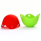 Silicone Egg Cooker Egg Bracket Kitchen Tools Pancake Cookware Bakeware Steam Eggs Plate Tray, Red, 4 pieces of steamed egg – Durable Build, Easy to Use