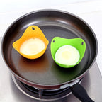 Silicone Egg Cooker Egg Bracket Kitchen Tools Pancake Cookware Bakeware Steam Eggs Plate Tray, Red, 4 pieces of steamed egg – Durable Build, Easy to Use