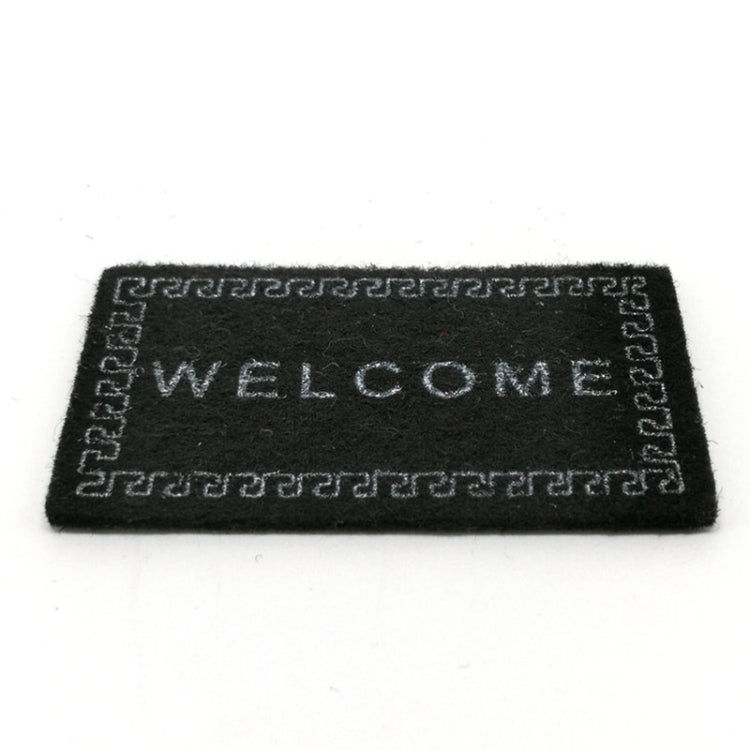 Handmade Simulation Doll House Accessories Welcome Pad Floor Mat Model Black