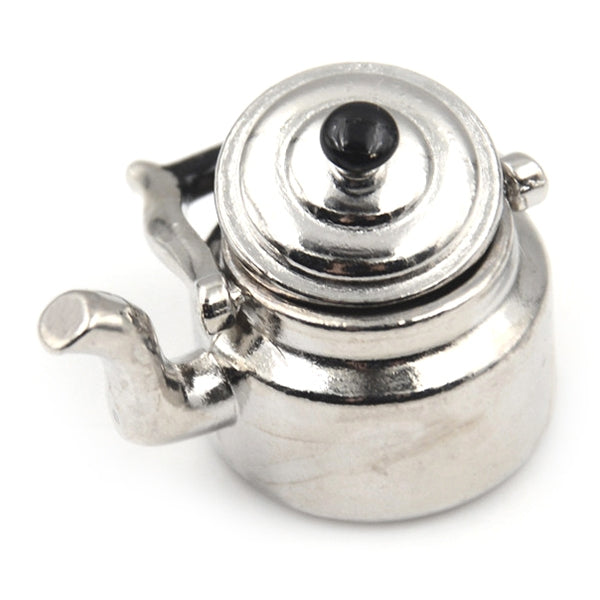 Dollhouse Miniature Metal Tea Kettle Pot Classic Pretend Play Furniture Toys for Kitchen Accessory, Metal Tea Kettle Metal Tea Kettle