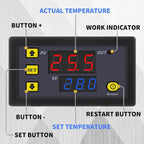 High-precision Microcomputer Intelligent Digital Display Switch Thermostat, 12V Power Supply