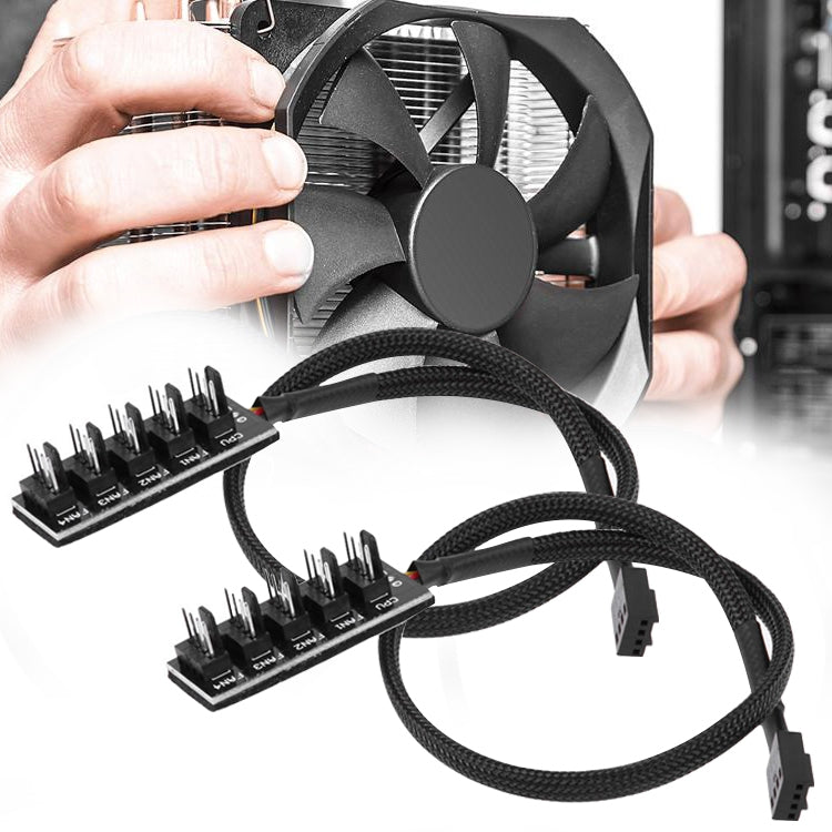 2 PCS Computer Fan PWM Hub Computer Chassis Fan Hub, A Drag Five, A Drag Four – Durable Build, Easy to Use A Drag Five