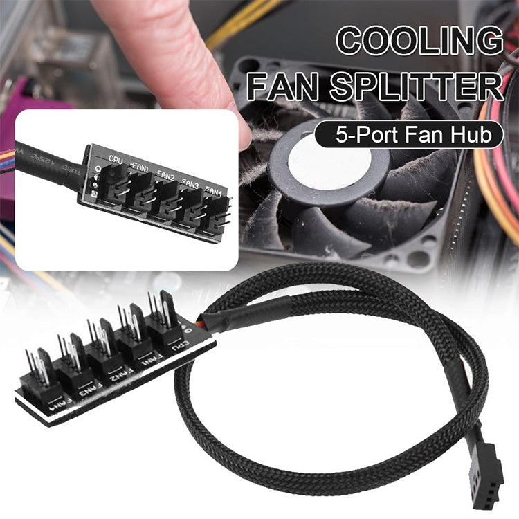 2 PCS Computer Fan PWM Hub Computer Chassis Fan Hub, A Drag Five, A Drag Four – Durable Build, Easy to Use