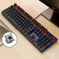 Rapoo V500 PRO Mixed Light 104 Keys Desktop Laptop Computer Game Esports Office Home Typing Wired Mechanical Keyboard, Black Shaft, Green Shaft, Tea Shaft, Red Shaft – Aluminum Alloy Black Shaft