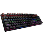 Rapoo V500 PRO Mixed Light 104 Keys Desktop Laptop Computer Game Esports Office Home Typing Wired Mechanical Keyboard, Black Shaft, Green Shaft, Tea Shaft, Red Shaft – Aluminum Alloy