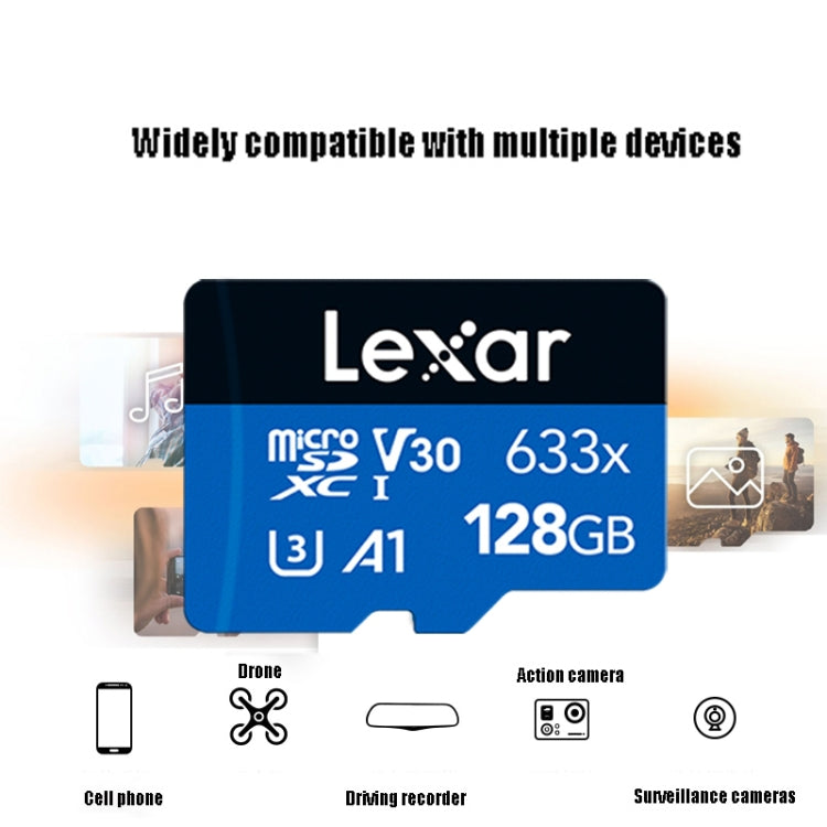 Lexar 633x 128GB High-speed Driving Recorder Dedicated TF Card Mobile Phone Memory Card, 128GB – Shockproof, Waterproof