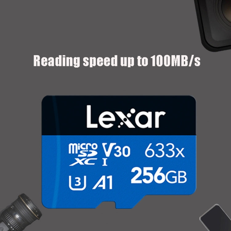Lexar 633x 256GB High-speed Mobile Phone Camera Memory TF Card Switch Expansion Driving Recorder Dedicated Storage Flash Memory Card, 256GB – Shockproof, Waterproof