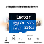 Lexar 633x 256GB High-speed Mobile Phone Camera Memory TF Card Switch Expansion Driving Recorder Dedicated Storage Flash Memory Card, 256GB – Shockproof, Waterproof