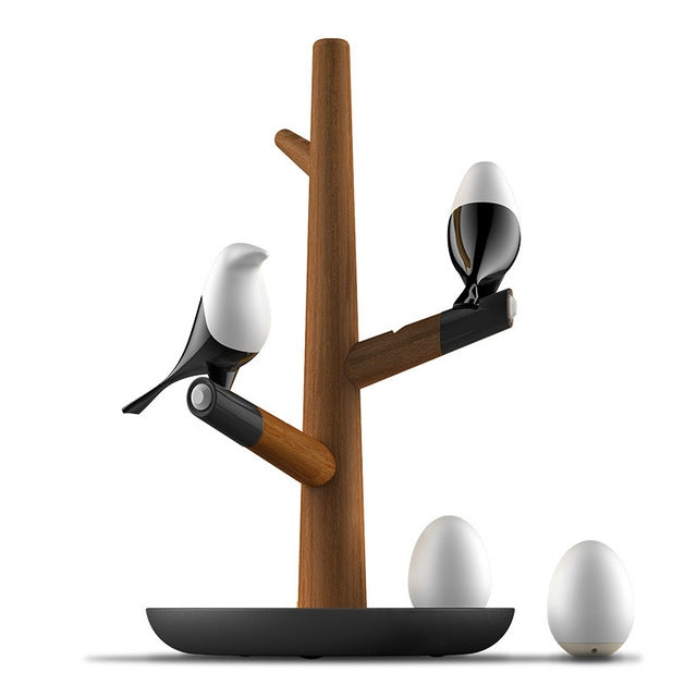 Lucky Bird LED Night Table Lamp Wood Base Intelligent Motion Sensor Living Room Bedroom Desk Light, 2 Birds 1 Egg, 2 Birds 2 Eggs – Durable Build, Easy to Use 2 Birds 2 Eggs