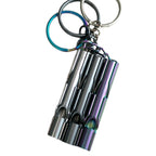 Outdoor High-decibel Stainless Steel Self-protection Double Tube Survival Whistle with Key Ring, Whistle (Silver), Whistle (titanium)