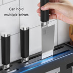 Kitchen Wall-mounted Rack Free Punching Chopsticks Holder, Black 60cm