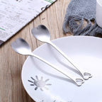 2 PCS Stainless Steel Spoon Portable Metal Coffee Teaspoon Creative Love Heart Shaped Wedding Party Gift Dinnerware, Silver Single Hole Love, Gold Single Hole Love, Rose Gold Porous Love, Blue Porous Love, Colorful Porous Love Silver Single Hole Love