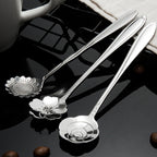 3 PCS Stainless Steel Household Creative Flower Spoon Coffee Stirring Spoon, Sun Flower Spoon, Sunflower Spoon, Pansy Flower Spoon, Bellflower Spoon, Plum Flower Spoon, Cosmos Flower Spoon