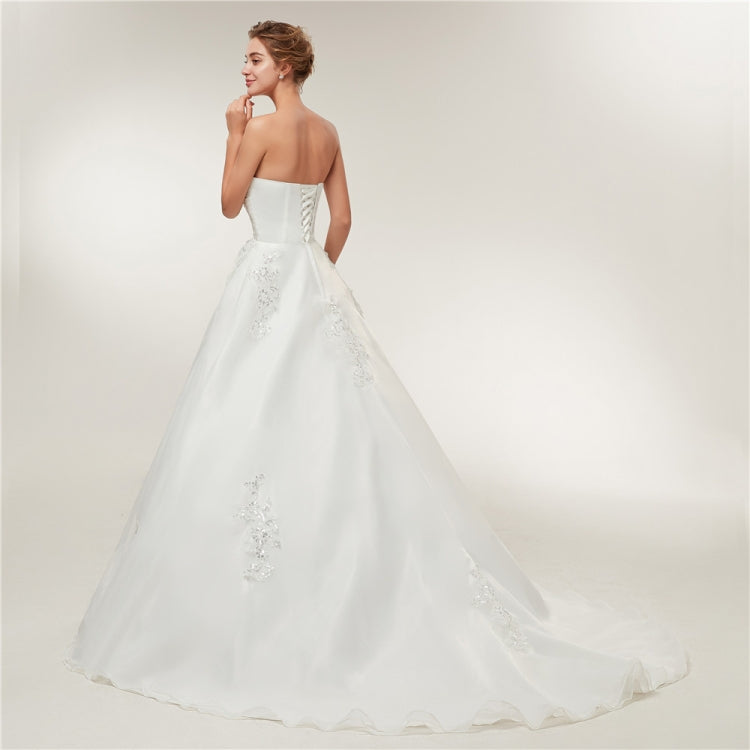 Vintage Lace Slim Slimming Tube Top Long Trailing Wedding Dress, M, L, XL