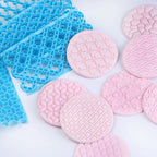 2 PCS Cake Fondant Tool Heart Shaped Diamond Texture Plaid Overpass Quyi Seal Printing Mould